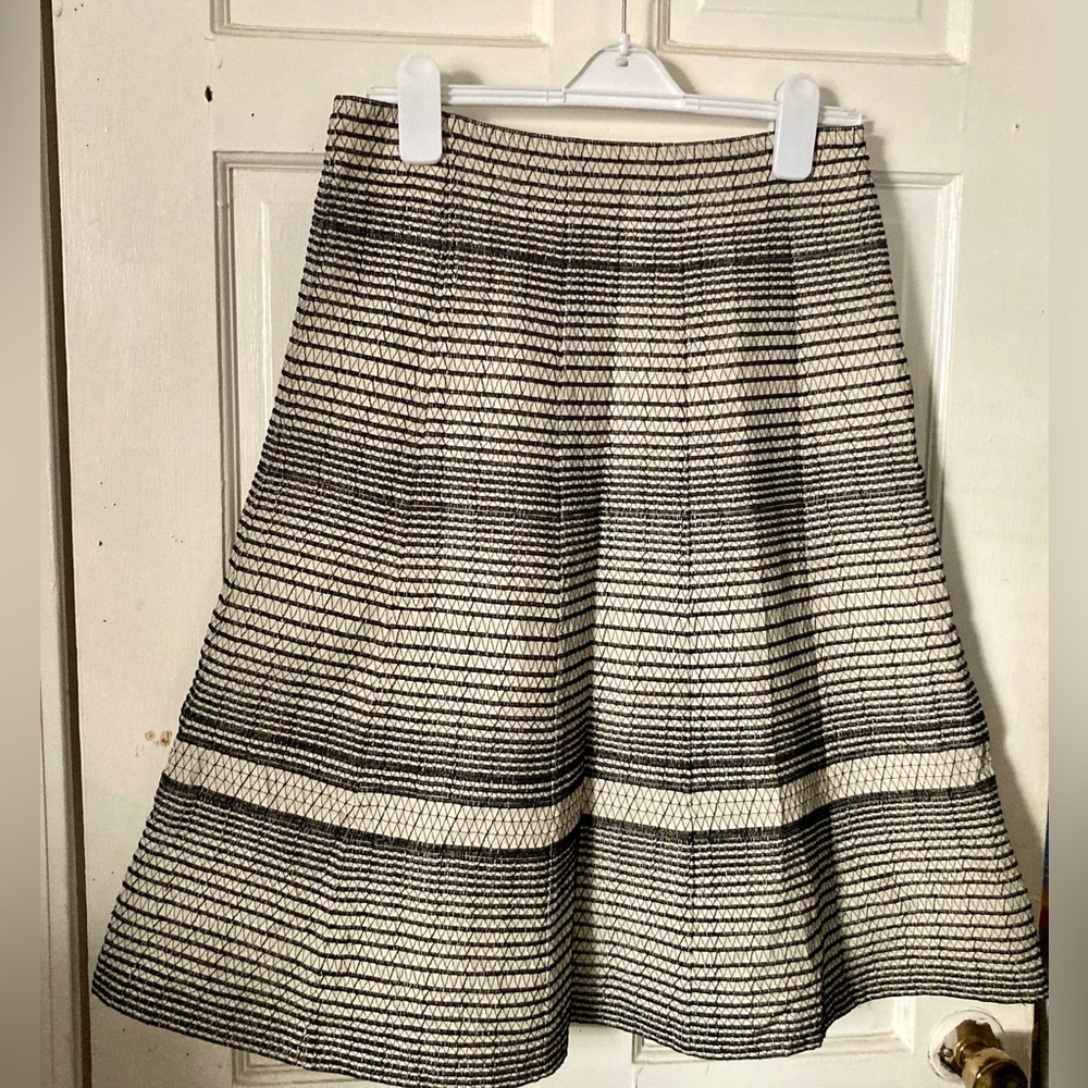 Club Monaco Striped Black and White Women's Skirt